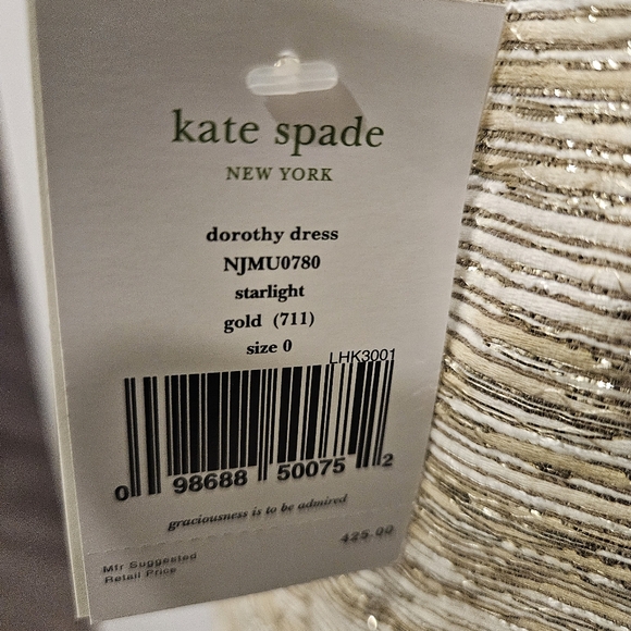 Kate Spade Dorothy Shift Dress Size 0 Starlight Gold Tweed Bow Event Formal Silk - Picture 3 of 16